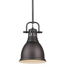 Load image into Gallery viewer, Golden Lighting 3604-S RBZ Duncan Pendant, Rubbed Bronze with Rubbed Bronze Shade
