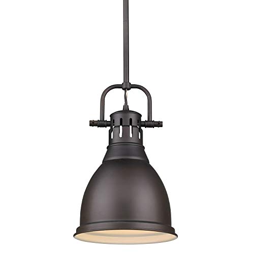 Golden Lighting 3604-S RBZ Duncan Pendant, Rubbed Bronze with Rubbed Bronze Shade