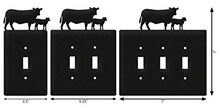 Load image into Gallery viewer, SWEN Products Cow and Calf Wall Plate Cover (Single Switch, Black)
