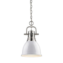 Load image into Gallery viewer, Golden Lighting 3602-S PW-WH Duncan Pendant, Silver with White Shade

