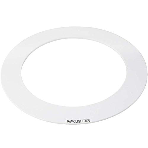 10 Pk White Goof/Trim Ring for 5/6 inch Recessed Can Lighting Down Light, Outer Diameter 8 inches, Inner Diameter 5.8 Inches