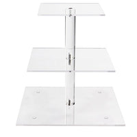 YestBuy 3 Tier Maypole Square Wedding Party Tree Tower Acrylic Cupcake Display Stand 3 Tier Square(4.7