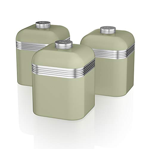 Swan SWKA1020GN Retro Set of 3 Canisters (Green)