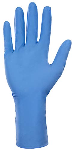SAS Safety 6610-40 Derma-Max Powder Free Exam Grade Disposable Nitrile 8 Mil Gloves, Double-Extra Large, 50 Gloves by Weight, Blue