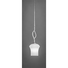 Load image into Gallery viewer, Toltec Lighting 240-AS-681 Revo - One Light Mini Pendant, Aged Silver Finish with Zilo White Linen Glass
