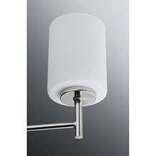 Load image into Gallery viewer, Replay Collection 3-Light Polished Nickel Etched White Glass Modern Inverted Pendant Light

