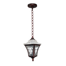 Load image into Gallery viewer, eTopLighting Meyda Tiffany Collection Outdoor Stained Glass Antique Pendant Hanging Lantern, Rustic Copper APL1053
