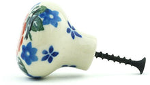 Load image into Gallery viewer, Polish Pottery 1-inch Drawer Pull Knob Made by Ceramika Artystyczna (Burst of Roses Theme) + Certificate of Authenticity
