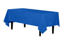 12-Pack Premium Plastic Tablecloth 54in. x 108in. Rectangle Table Cover - Dark Blue