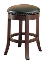 Load image into Gallery viewer, 24&quot; Swivel Counter Stools with Upholstered Seat, Walnut and Dark Brown (Set of 2)
