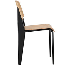 Load image into Gallery viewer, Modway Cabin Modern Wood and Metal Kitchen and Dining Room Chair in Natural Black
