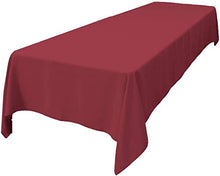 Load image into Gallery viewer, LA Linen 60&quot; by 144&quot; Rectangular Polyester Poplin Tablecloth - Pack of 1 - Cranberry.
