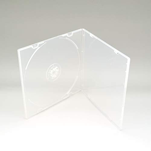 Maxtek 5.2mm CD Case, Slim Single Clear PP Poly Plastic Cases with Outer Sleeve, 100 Pack.