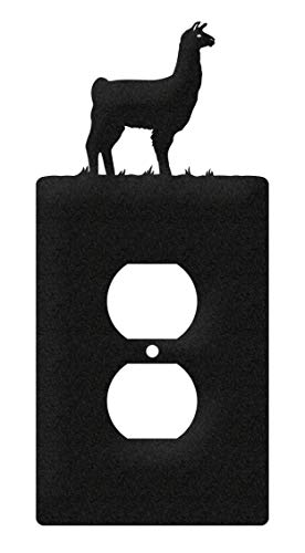 SWEN Products Llama Wall Plate Cover (Single Outlet, Black)