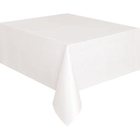 Creative Converting Plastic Tablecovers, 54 x 108, White