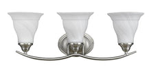 Load image into Gallery viewer, Chloe Lighting CH21013BN24-BL3 Orella Transitional 3-Light Bath Vanity Wall Fixture with White Etched Glass, 23.5&quot;, Brushed Nickel
