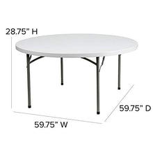 Load image into Gallery viewer, Flash Furniture 5-Foot Round Granite White Plastic Folding Table
