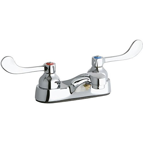 Elkay LK402T4 Exposed Deck Faucet with Integral Spout and Wristblade Handles
