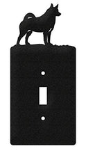 Load image into Gallery viewer, SWEN Products Norwegian Elkhound Wall Plate Cover (Single Switch, Black)
