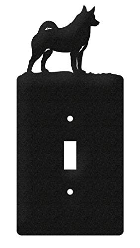 SWEN Products Norwegian Elkhound Wall Plate Cover (Single Switch, Black)