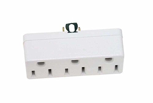 Leviton 002-698-W White Triple Tap Plug-In Outlet Adapter