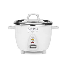 Load image into Gallery viewer, Aroma Housewares Select Stainless Rice Cooker &amp; Warmer with Uncoated Inner Pot, 6-Cup(cooked) / 1.2Qt, ARC-753SG, White
