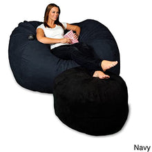Load image into Gallery viewer, Theater Sacks LLC 5-Foot Memory Foam Micro Suede Beanbag Chair Lounger Charcoal Micro Suede
