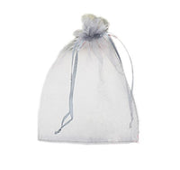 Riverer Silver Gray Organza Drawstring Gift Bags, Various Size, 100 Pcs (10x12cm (4x5 Inches))