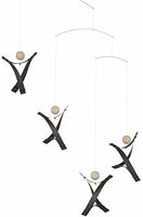 Free Minds Black Hanging Mobile - 17 Inches Plastic - Handmade in Denmark by Flensted