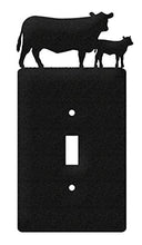Load image into Gallery viewer, SWEN Products Cow and Calf Wall Plate Cover (Single Switch, Black)
