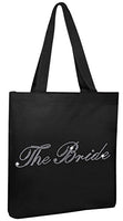 Black The Bride Luxury Crystal Bride Tote bag wedding party gift bag Cotton