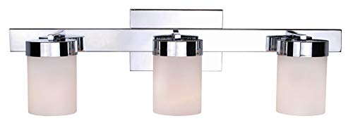 Kenroy Home 93223CH Eastlake 3-Light Bathroom Vanity Light Fixture, 6 x 28 x 9 Inch, Chrome Finish