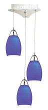 Load image into Gallery viewer, Elk Lighting LCA203-7-15 Buro 3 Light LED Pendant with Blue Glass, Chrome
