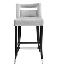 Load image into Gallery viewer, TOV Furniture Hart Velvet Stool, Counter Height, Gray
