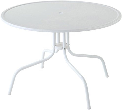Crosley Furniture Griffith 40-Inch Metal Outdoor Dining Table - Alabaster White