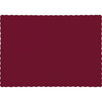 Club Pack of 600 Solid Burgundy Red Disposable Paper Table Placemats 13.5