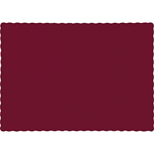 Club Pack of 600 Solid Burgundy Red Disposable Paper Table Placemats 13.5