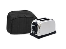 Load image into Gallery viewer, RITZ Polyester / Cotton Quilted Two Slice Toaster Appliance Cover, Dust and Fingerprint Protection, Machine Washable, Black
