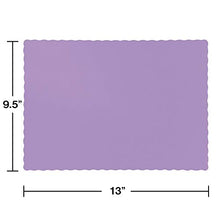 Load image into Gallery viewer, Club Pack of 600 Solid Luscious Lavender Disposable Table Placemats 13.5&quot;
