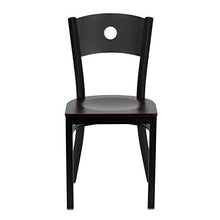 Load image into Gallery viewer, Flash Furniture 2 Pk. HERCULES Series Black Circle Back Metal Restaurant Chair - Mahogany Wood Seat
