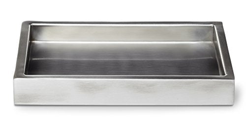 Roselli Trading Company Modern Bath Collection Amenity Tray, Satin Chromium Stainless Steel