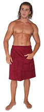 Load image into Gallery viewer, Arus Men&#39;s GOTS Certified Organic Turkish Cotton Adjustable Closure Spa Shower and Bath Wrap Burgundy Large-X-Large
