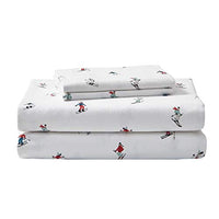 Eddie Bauer - Flannel Collection - 100% Premium High Quality Cotton Bedding Sheet Set, Pre-Shrunk & Brushed For Extra Softness, Comfort, and Cozy Feel, Queen, Ski Slope