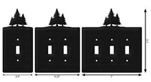 Load image into Gallery viewer, SWEN Products Pine Trees Wall Plate Cover (Double Switch, Black)
