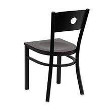 Load image into Gallery viewer, Flash Furniture 2 Pk. HERCULES Series Black Circle Back Metal Restaurant Chair - Mahogany Wood Seat
