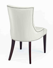 Load image into Gallery viewer, Safavieh Mercer Collection Eva Leather Dining Chair with Trim Nail Head, Cream
