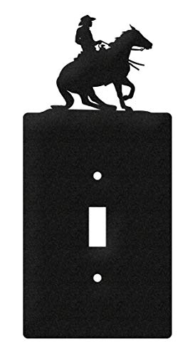 SWEN Products Reining Horse Wall Plate (Single Switch, Black)