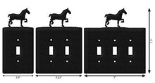 Load image into Gallery viewer, SWEN Products Horse Draft Wall Plate Cover (Single Outlet, Black)
