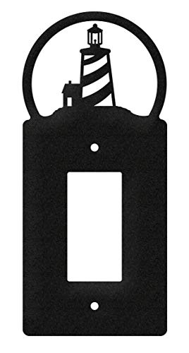 SWEN Products Lighthouse Wall Plate Cover (Single Rocker, Black)