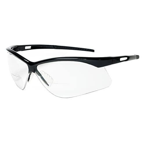 Radnor Premier Series Readers 1.5 Diopter Safety Glasses With Black Frame And Clear Polycarbonate Lens